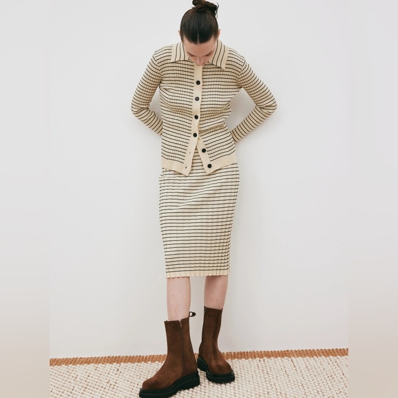 Source Unknown Sweaters - SOURCE UNKNOWN *SET* Three (3) Piece Set Parmesan Top, Cardigan & Skirt NWT